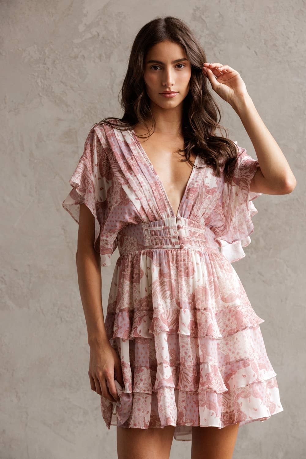 Floral Ruffle Tiered Mini Dress