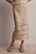 Crochet Lace Midi Skirt