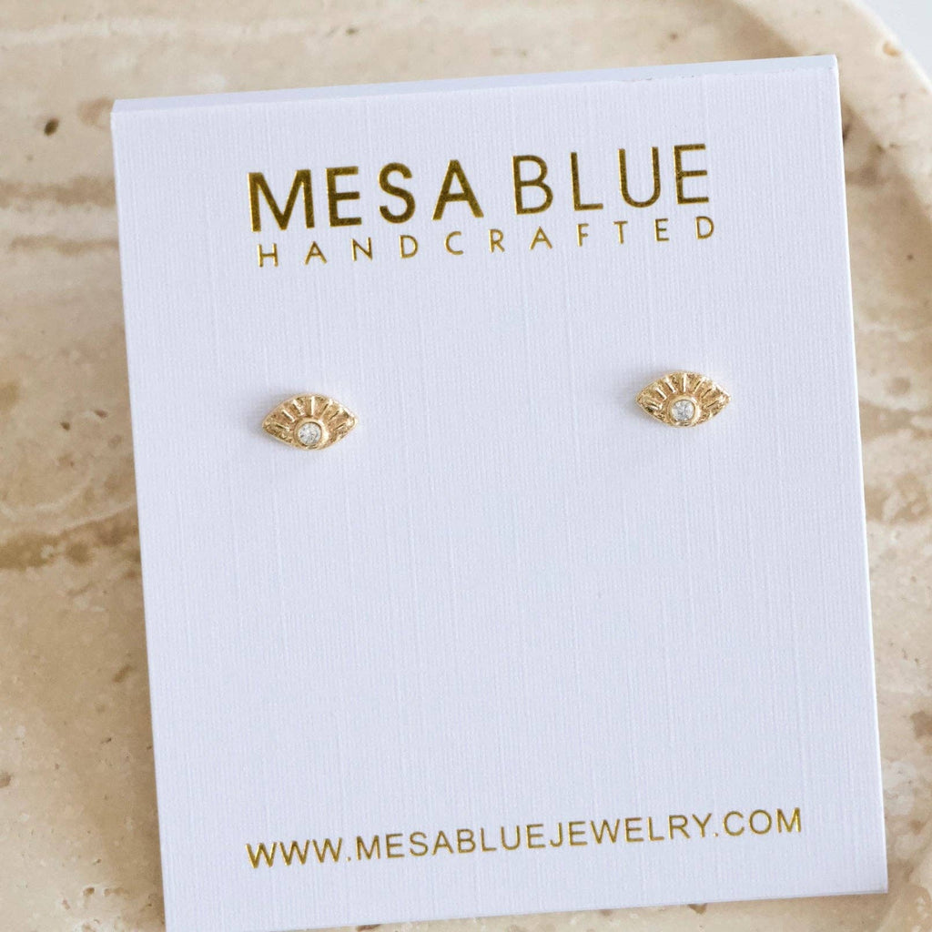 Mini CZ Evil Eye Earrings