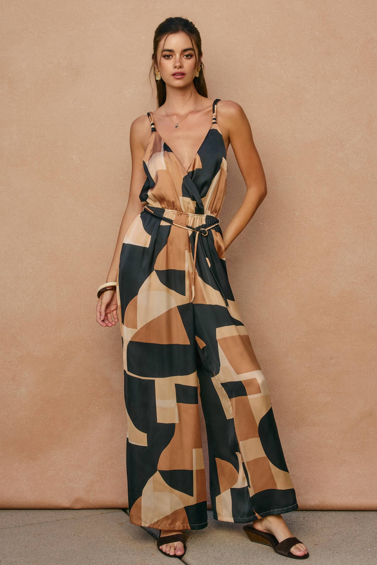 Cord Strap Surplice Jumpsuit