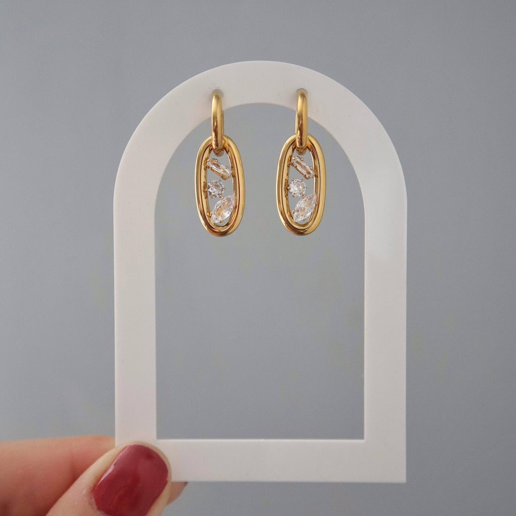 Florence Oval Drop Hoops