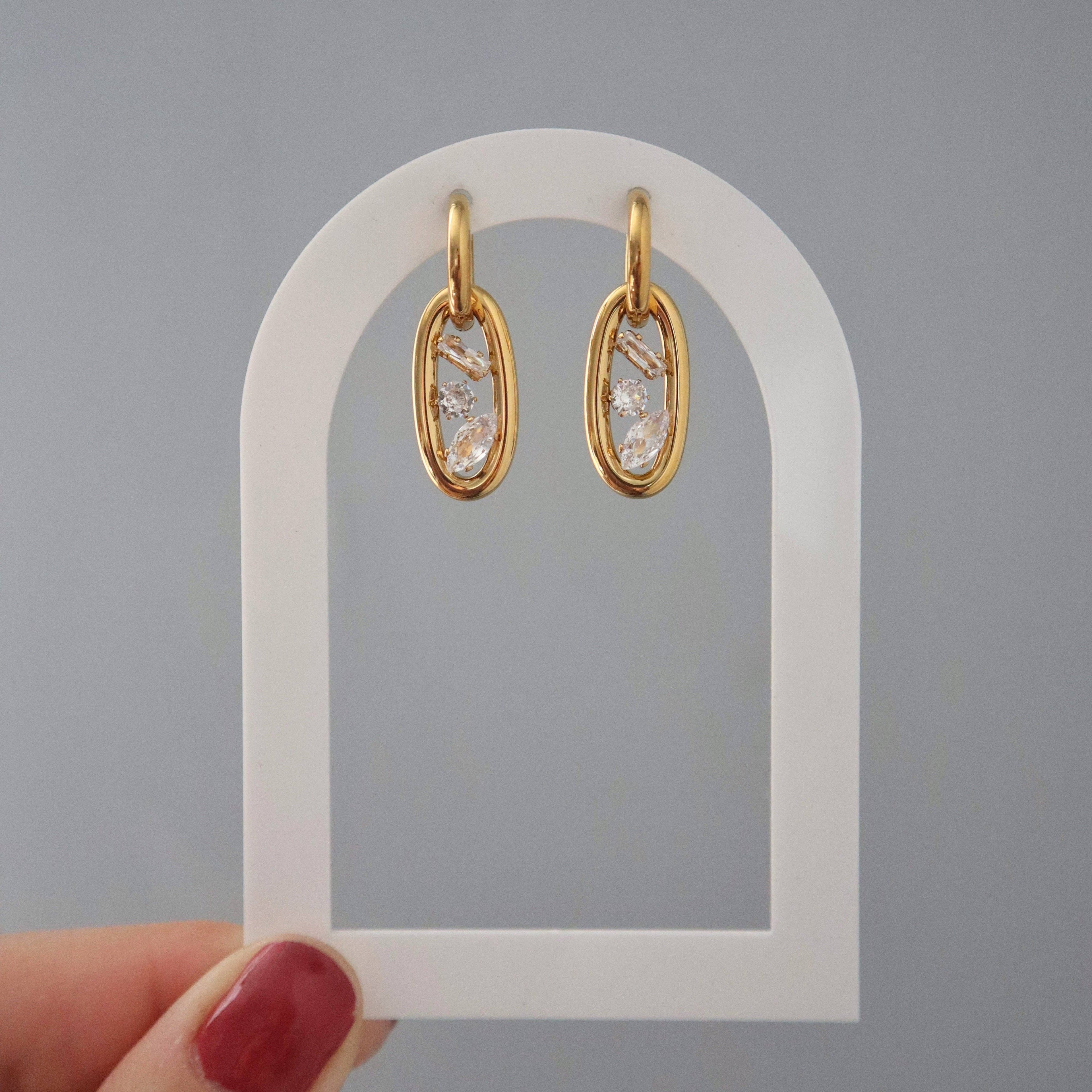 Florence Oval Drop Hoops