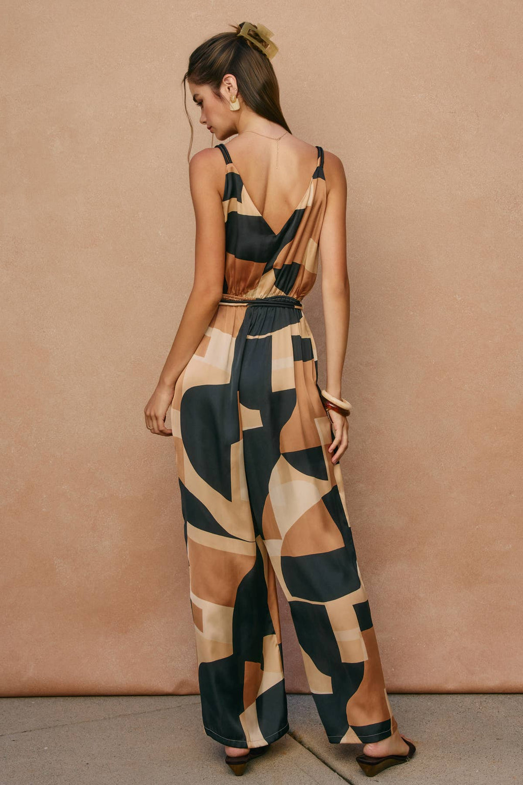 Cord Strap Surplice Jumpsuit