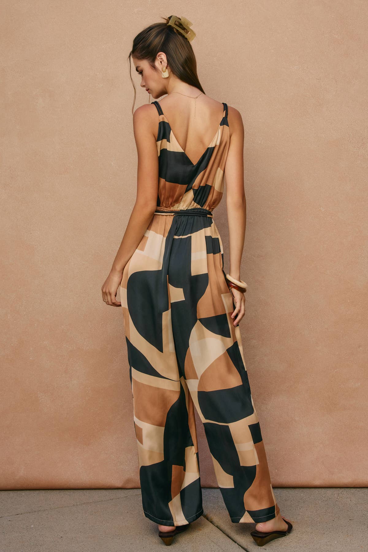 Cord Strap Surplice Jumpsuit