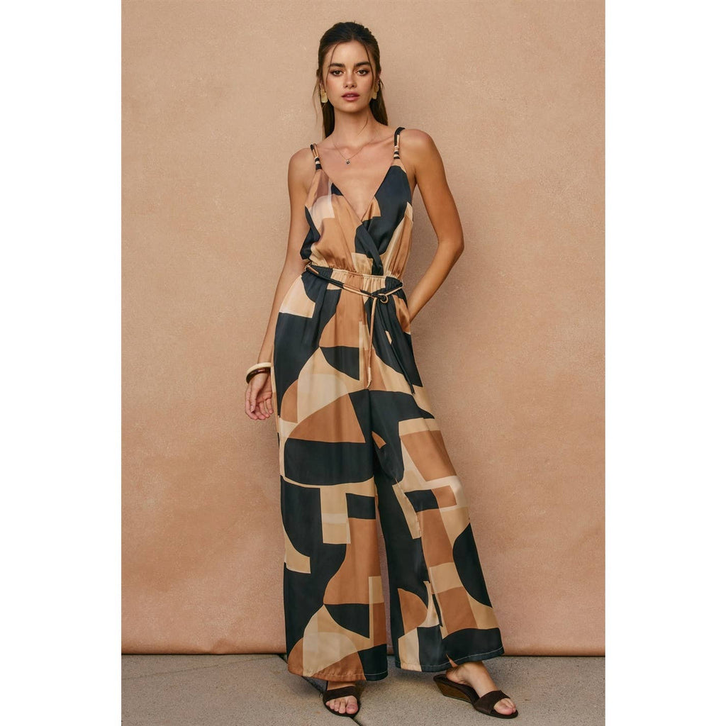 Cord Strap Surplice Jumpsuit
