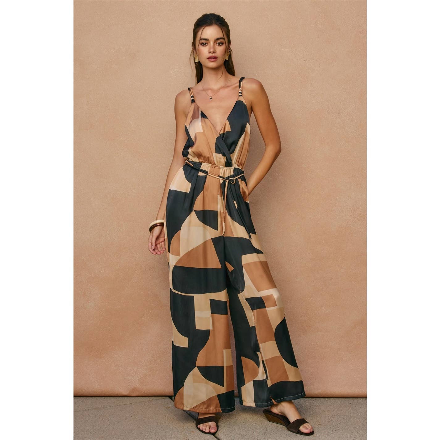 Cord Strap Surplice Jumpsuit