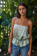 Satin Sleeveless Peplum Top