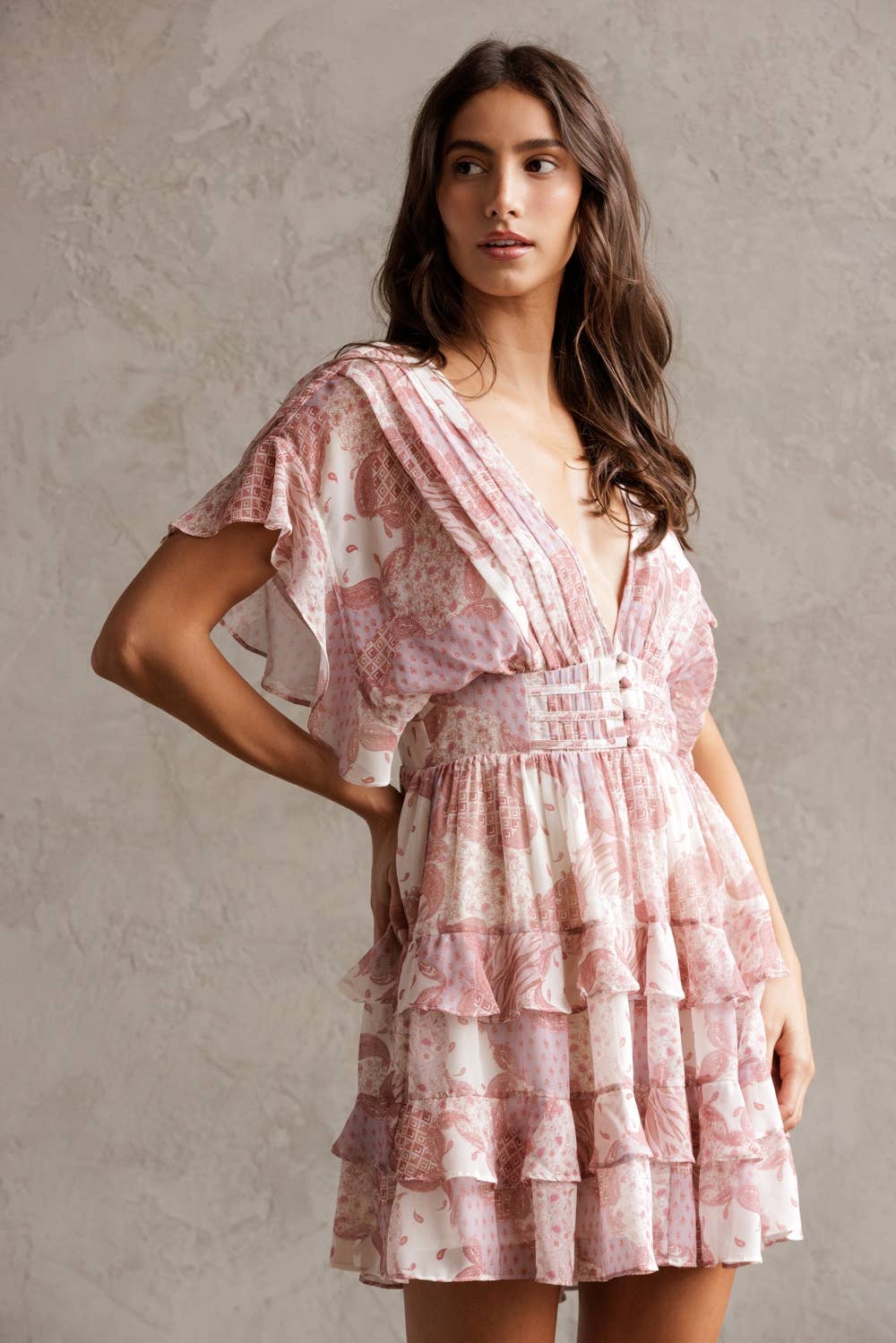 Floral Ruffle Tiered Mini Dress