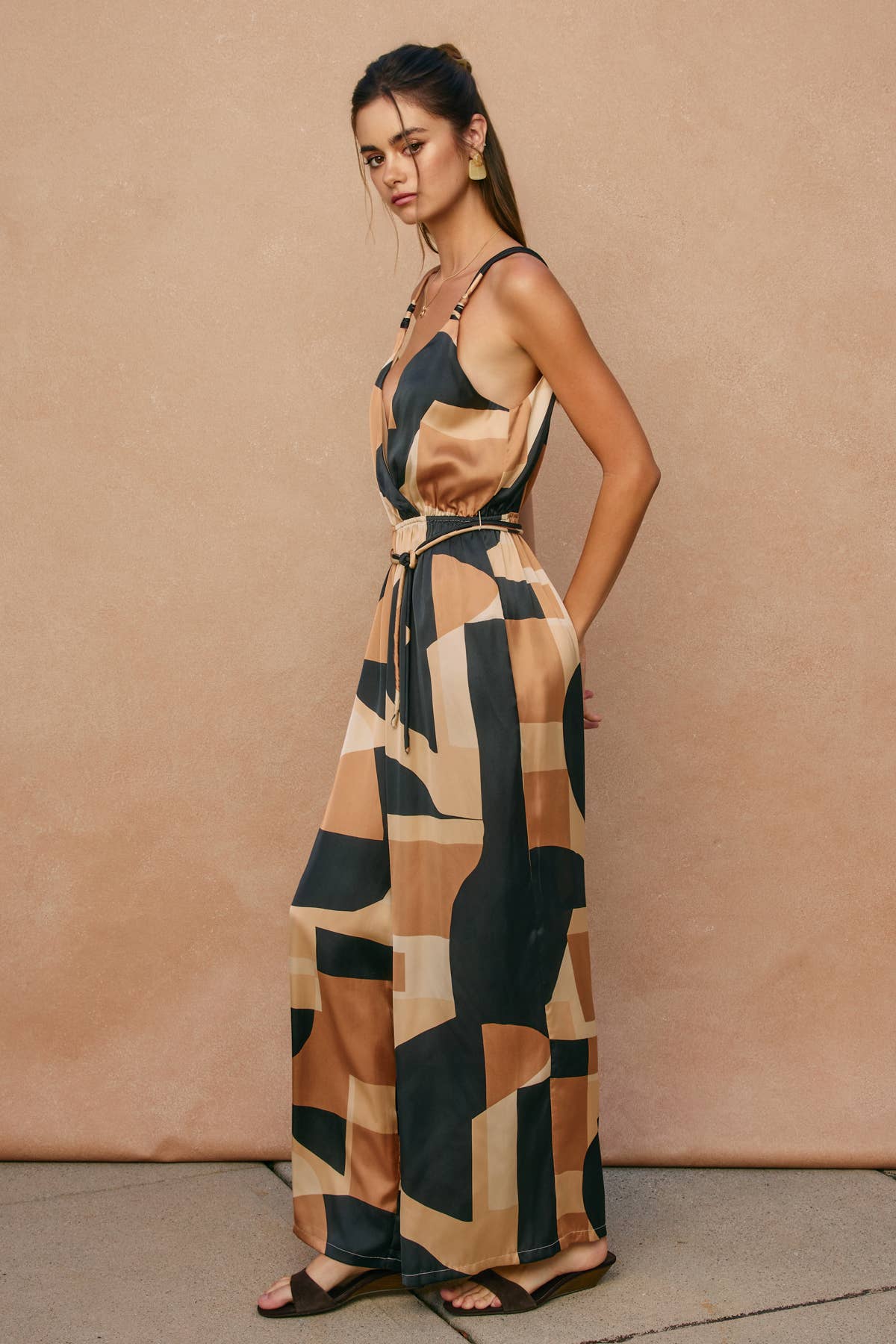 Cord Strap Surplice Jumpsuit