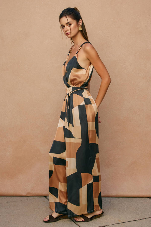 Cord Strap Surplice Jumpsuit