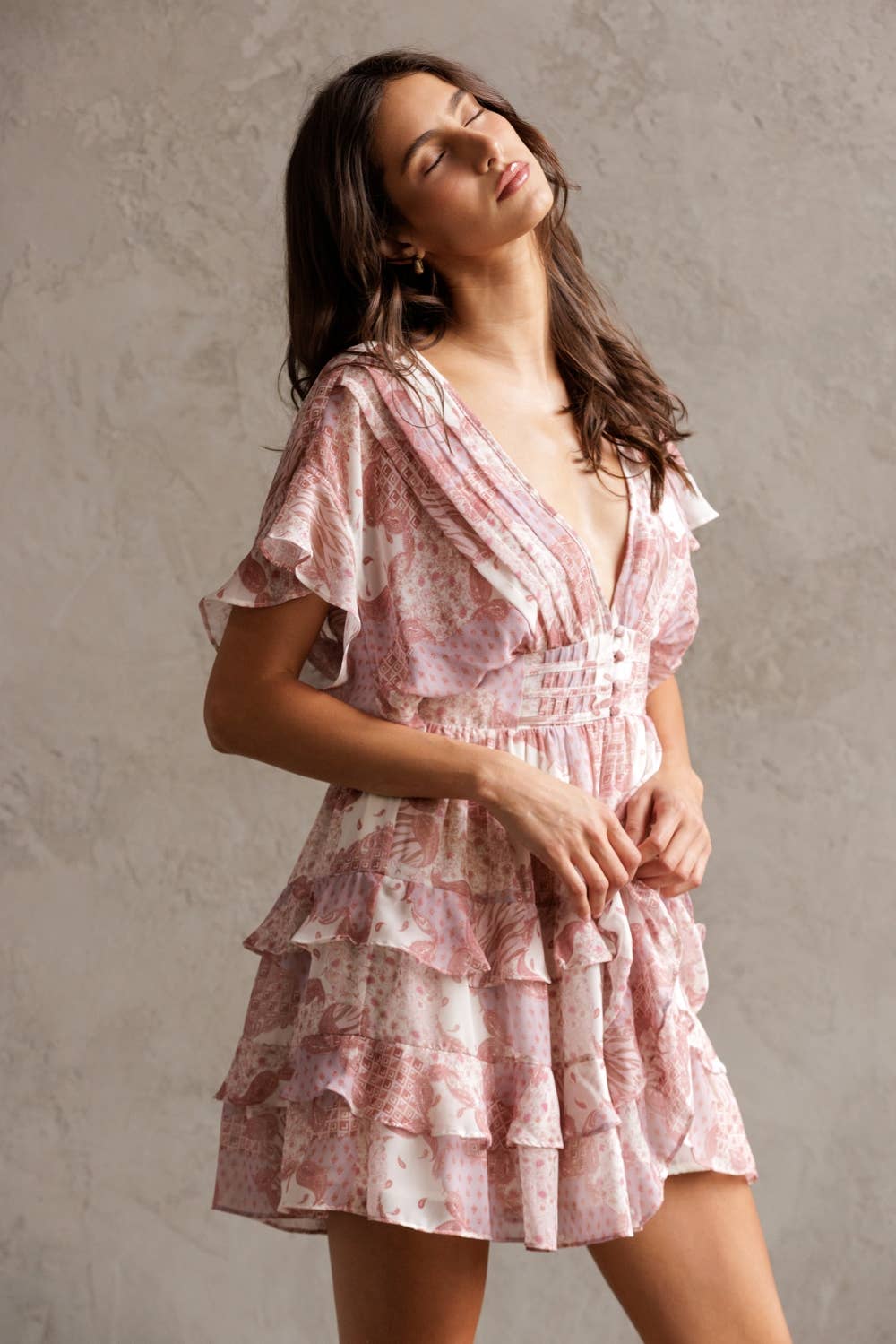 Floral Ruffle Tiered Mini Dress