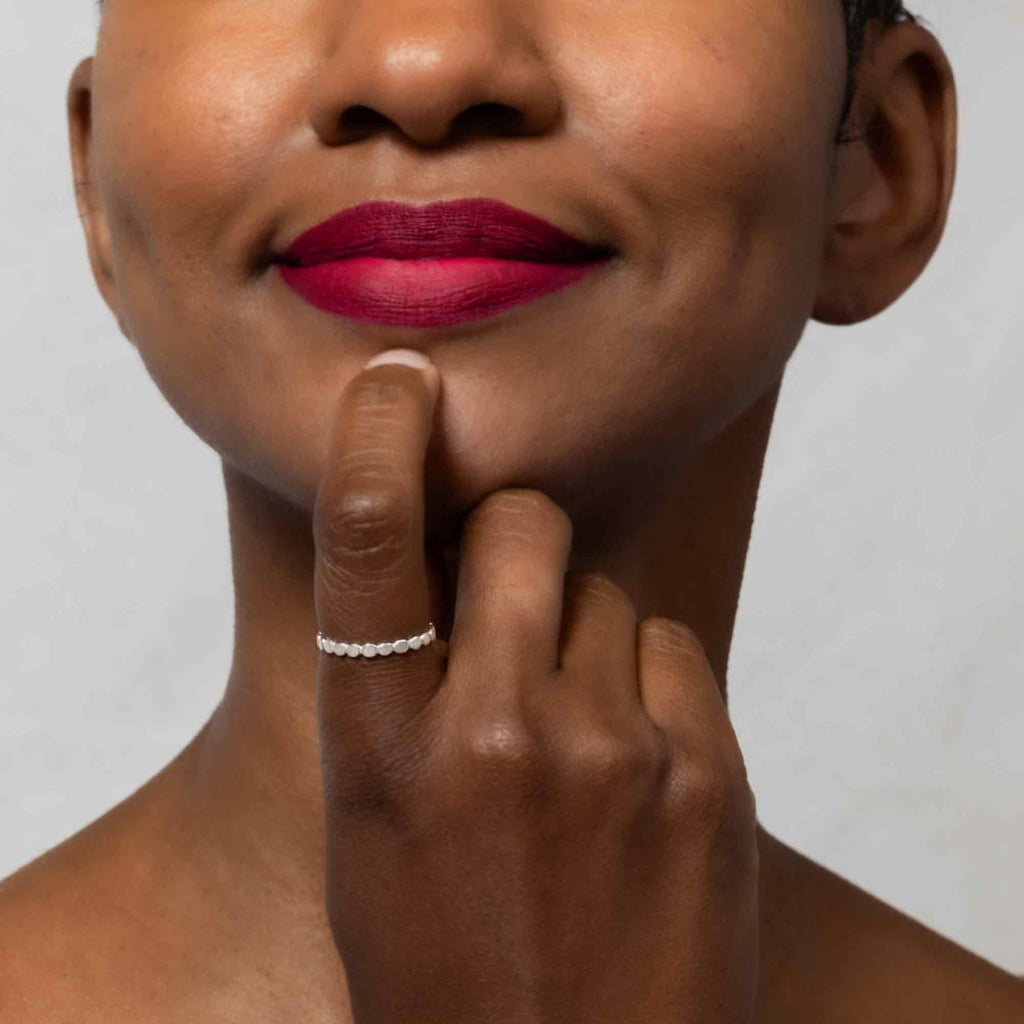 Sterling Silver Stacking Ring - Dot Pattern