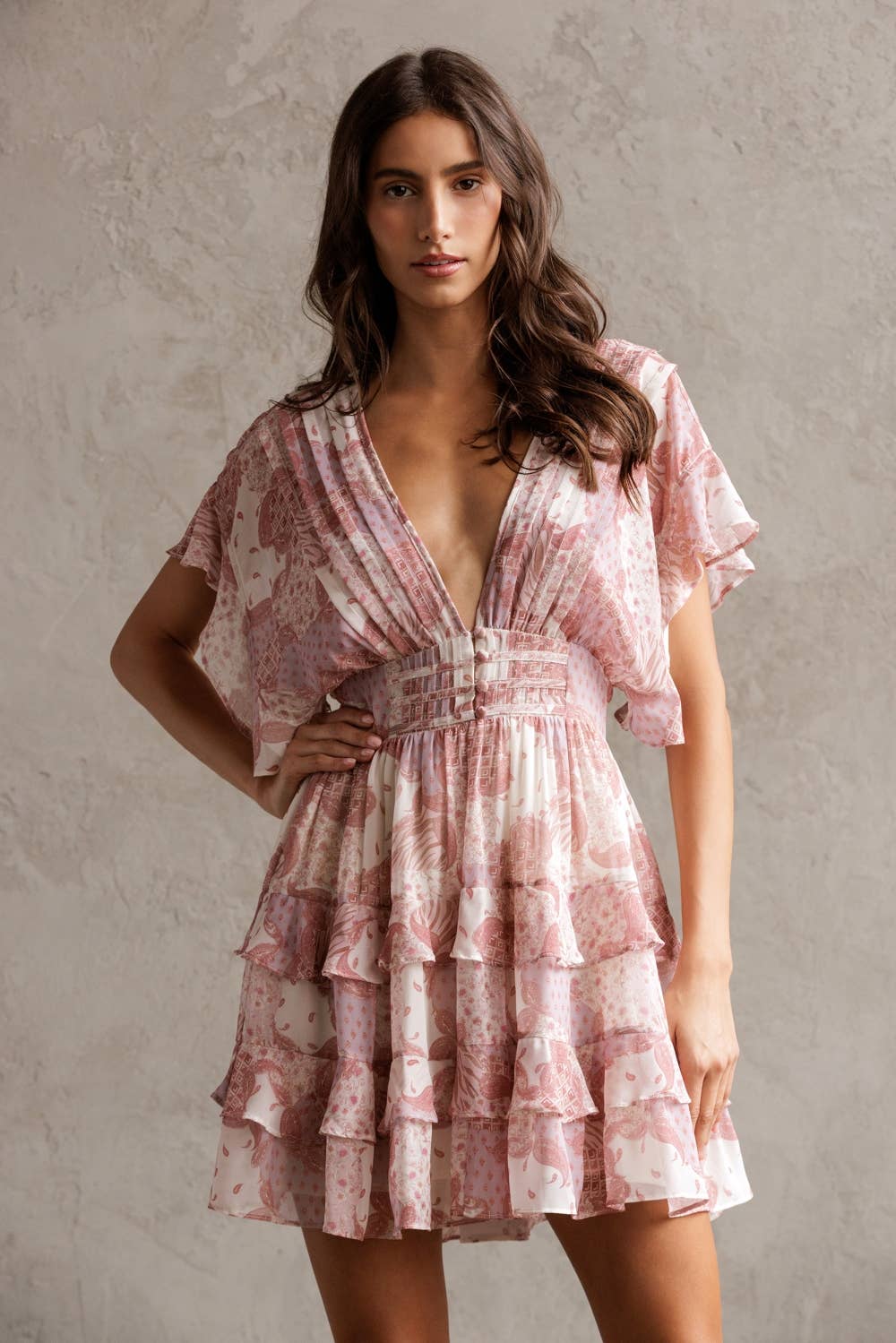 Floral Ruffle Tiered Mini Dress