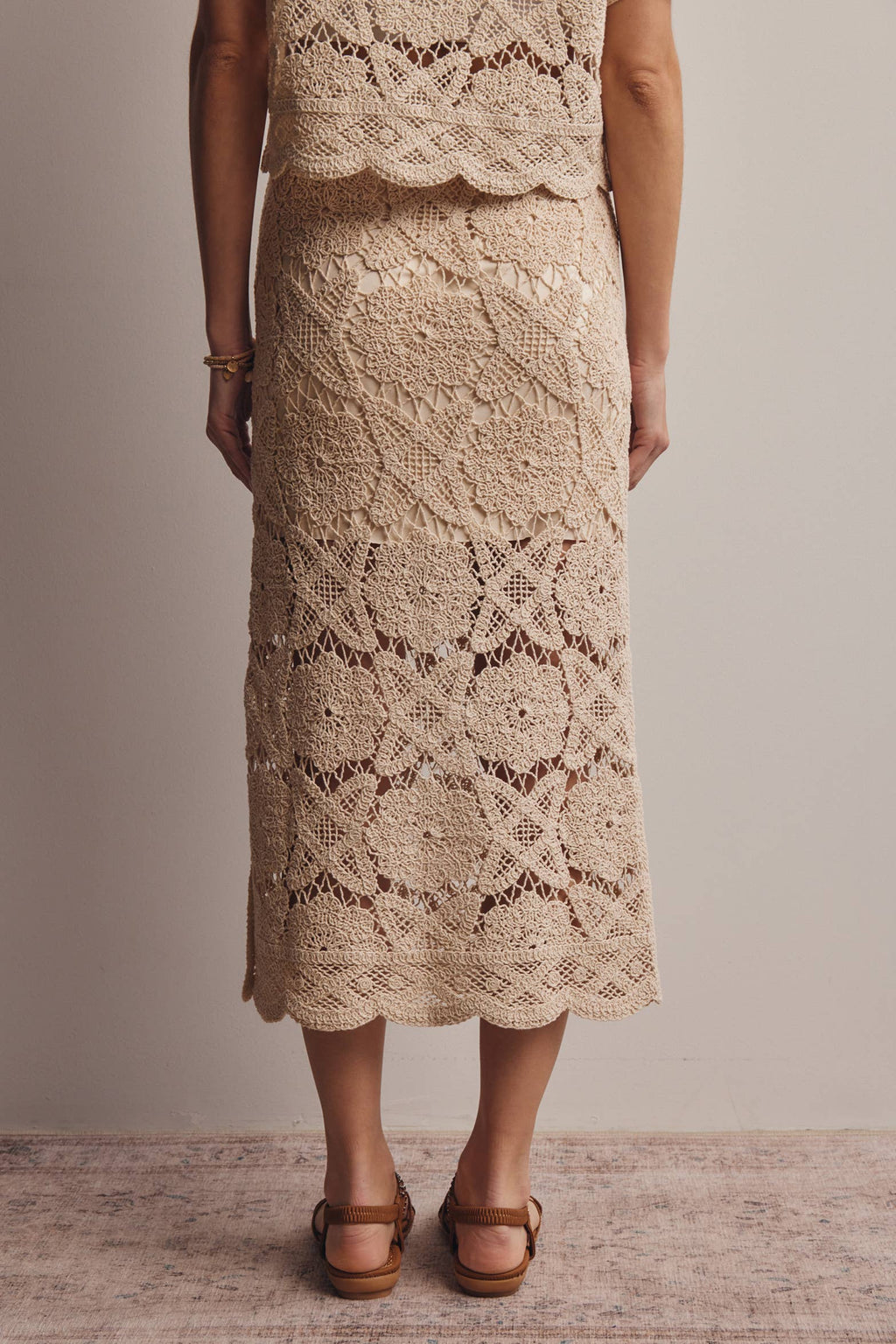 Crochet Lace Midi Skirt